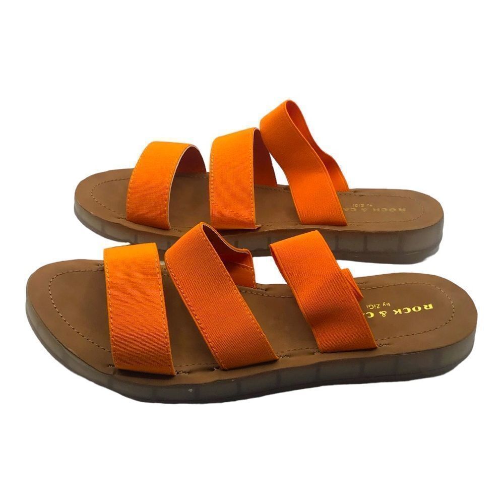 Rock and Candy Sandal slides size 8.5 bright orange new in box